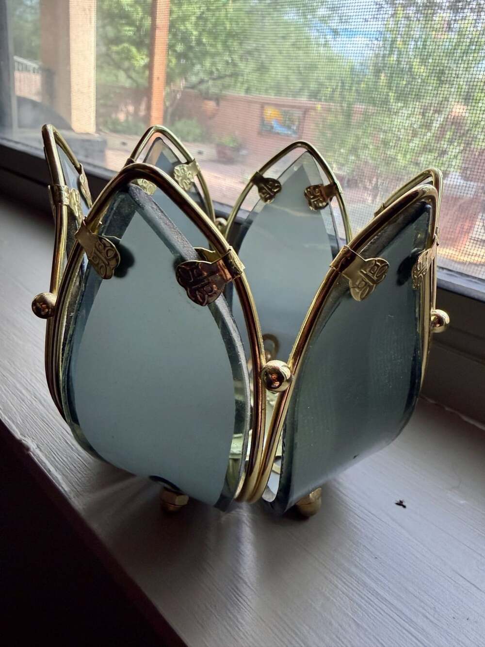 Smoked Glass Lotus Candle Holder